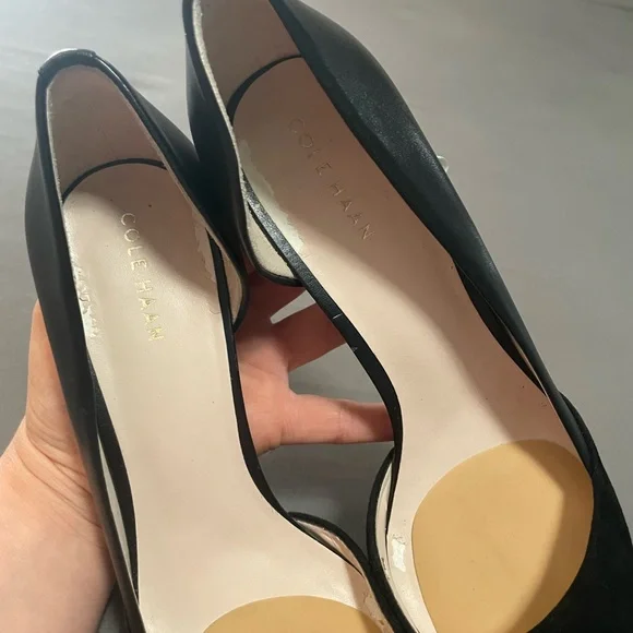 Cole Haan 👠 Stilletto Black Suede and Leather Heels Pump, Size 7.5 (EUC) - Picture 6 of 7